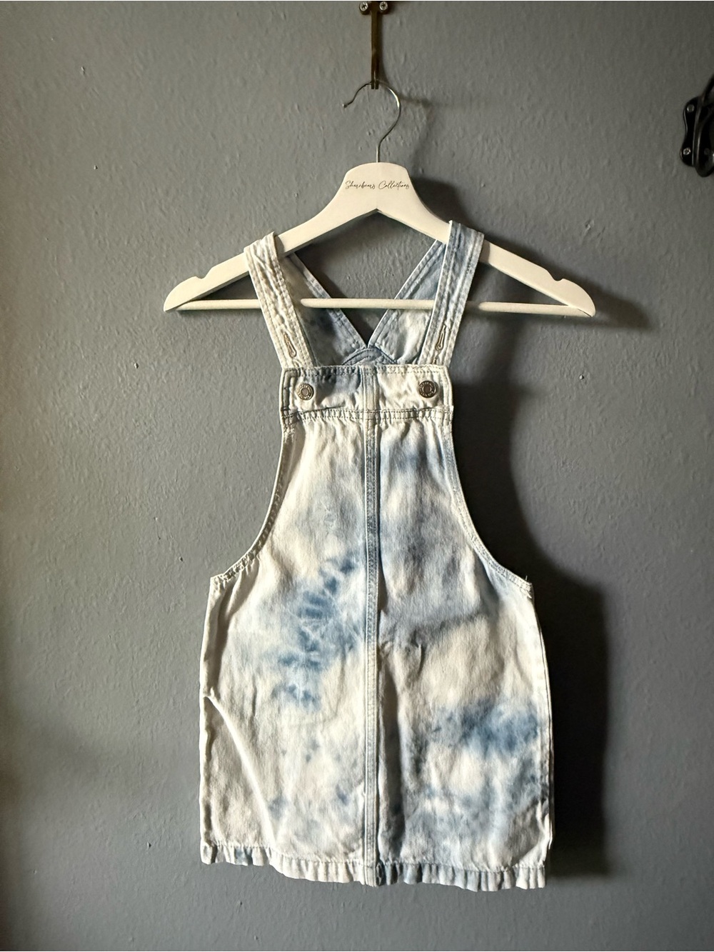 GAP Denim Overall Dress in Faded Blue Wash